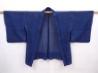 Photo7: 6113T06z410 Vintage Japanese Kimono Silk See through HAORI  Dark blue (7)