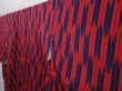 Photo2: 6113T08z910 Vintage Japanese Kimono Silk KOMON Yagasuri Dark red (2)