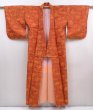 Photo8: 6113T09z640 Vintage Japanese Kimono Silk MEISEN KOMON  Orange-Brown (8)