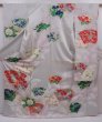 Photo1: 6113T10z1160 Vintage Japanese Kimono Silk FURISODE Jigami Light gray (1)