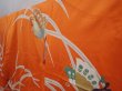 Photo2: 6113T11z920 Vintage Japanese Kimono Silk FURISODE Butterfly Dark orange (2)