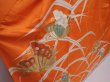 Photo3: 6113T11z920 Vintage Japanese Kimono Silk FURISODE Butterfly Dark orange (3)