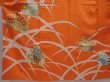 Photo5: 6113T11z920 Vintage Japanese Kimono Silk FURISODE Butterfly Dark orange (5)