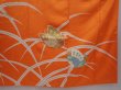 Photo7: 6113T11z920 Vintage Japanese Kimono Silk FURISODE Butterfly Dark orange (7)