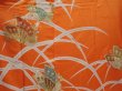 Photo8: 6113T11z920 Vintage Japanese Kimono Silk FURISODE Butterfly Dark orange (8)