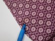 Photo6: 3i01z50  Japanese Kimono Silk  FABRIC Flower Grape 39.8x14.6 (6)