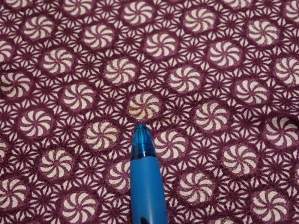 Photo6: 3i02z50  Japanese Kimono Silk  FABRIC Flower Grape 39.8x14.4 (6)