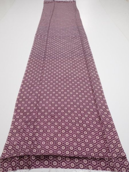Photo5: 3i05z80  Japanese Kimono Silk  FABRIC Flower Grape 65.0x14.4 (5)