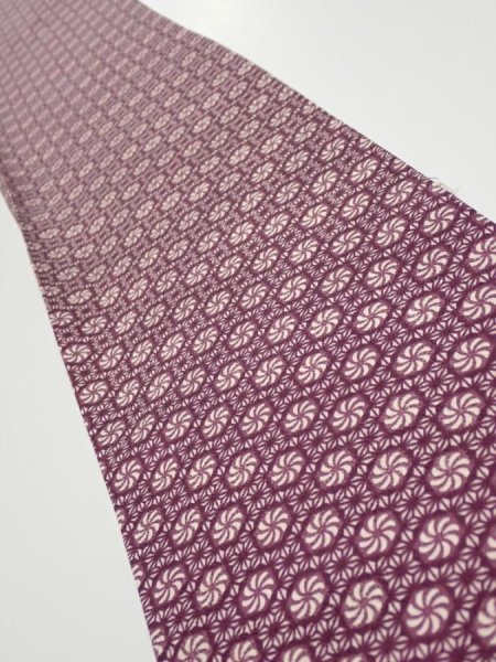 Photo1: 3i08z40  Japanese Kimono Silk  FABRIC Flower Grape 57.1x7.1 (1)