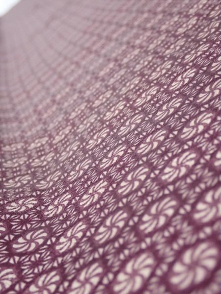 Photo4: 3i08z40  Japanese Kimono Silk  FABRIC Flower Grape 57.1x7.1 (4)