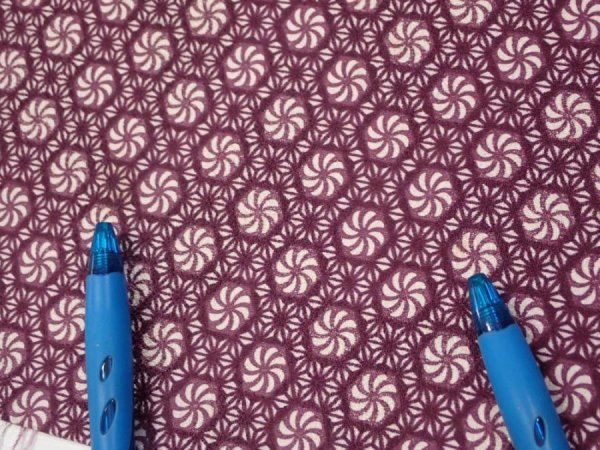 Photo6: 3i08z40  Japanese Kimono Silk  FABRIC Flower Grape 57.1x7.1 (6)