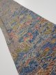Photo1: 3i07z40  Japanese Kimono Silk  FABRIC Heian noble Navy 59.4x7.5 (1)