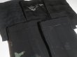 Photo3: 1HG2z14  Japanese Kimono Silk BLACK HAORI 25pcs FREE SHIPPING (3)