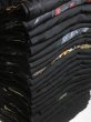 Photo1: 1HG3z14  Japanese Kimono Silk BLACK HAORI 25pcs FREE SHIPPING (1)