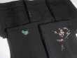 Photo8: 1HG3z14  Japanese Kimono Silk BLACK HAORI 25pcs FREE SHIPPING (8)