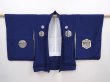 Photo6: 6114T01z400 Vintage Japanese Kimono Synthetic Boy's HAORI Kabuto Navy (6)