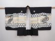 Photo6: 6114T02z350 Vintage Japanese Kimono Synthetic Boy's HAORI Hawk Black (6)