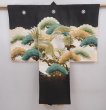 Photo1: 6114T03z270 Vintage Japanese Kimono Silk Boy's  Hawk Black (1)