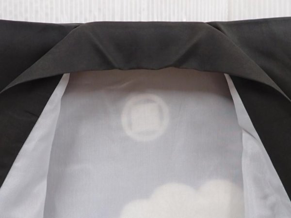 Photo7: 6114T03z270 Vintage Japanese Kimono Silk Boy's  Hawk Black (7)