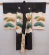 Photo8: 6114T03z270 Vintage Japanese Kimono Silk Boy's  Hawk Black (8)