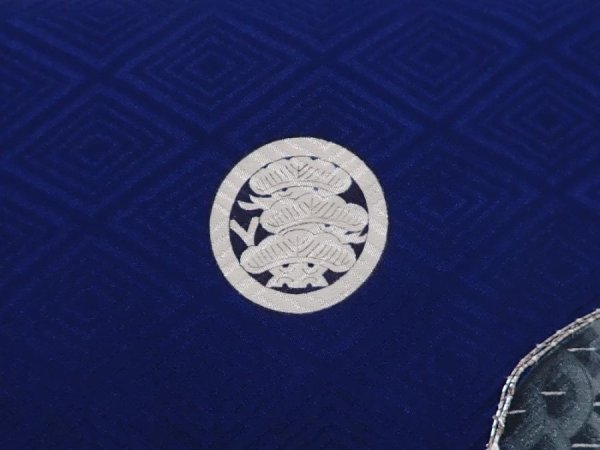 Photo5: 6114T04z330 Vintage Japanese Kimono Silk Boy's  Hawk Navy (5)