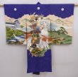 Photo1: 6114T06z400 Vintage Japanese Kimono Silk Boy's  Samurai Dark lavender blue (1)