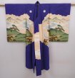 Photo8: 6114T06z400 Vintage Japanese Kimono Silk Boy's  Samurai Dark lavender blue (8)