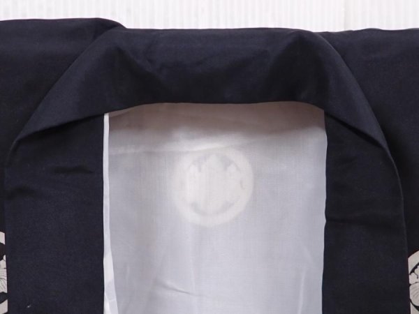 Photo6: 6114T07z310 Vintage Japanese Kimono Silk Boy's  Hawk Black (6)