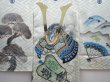 Photo3: 6114T08z410 Vintage Japanese Kimono Silk Boy's  Kabuto Soft green (3)