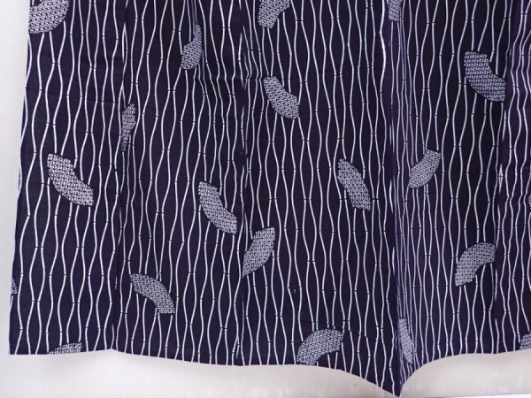 Photo4: 6114T11z470 Vintage Japanese Kimono Cotton YUKATA  Indigo (4)