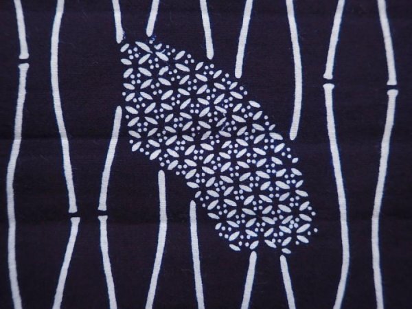 Photo6: 6114T11z470 Vintage Japanese Kimono Cotton YUKATA  Indigo (6)