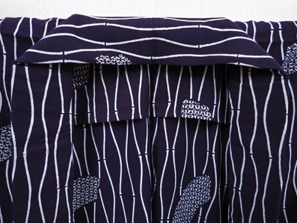 Photo7: 6114T11z470 Vintage Japanese Kimono Cotton YUKATA  Indigo (7)