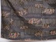 Photo4: 6114T13z730 Vintage Japanese Kimono Silk TSUMUGI Scenery Black (4)