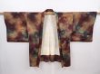 Photo5: 6115T02z500 Vintage Japanese Kimono Silk HAORI  Dark brown (5)