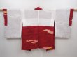 Photo6: 6115T03z510 Vintage Japanese Kimono Silk HAORI Cloud Wine red (6)