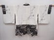 Photo6: 6115T04z560 Vintage Japanese Kimono Silk SHIBORI HAORI  Black (6)