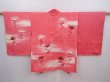 Photo1: 6115T07z470 Vintage Japanese Kimono Silk HAORI Flower Red-Pink (1)