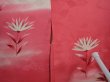 Photo5: 6115T07z470 Vintage Japanese Kimono Silk HAORI Flower Red-Pink (5)