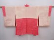 Photo7: 6115T07z470 Vintage Japanese Kimono Silk HAORI Flower Red-Pink (7)