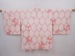 Photo1: 6115T08z550 Vintage Japanese Kimono Silk SHIBORI HAORI Flowers Light pink (1)