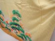 Photo4: 6115T11z1020 Vintage Japanese Kimono Silk FURISODE Pine Dark yellow (4)