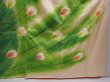 Photo7: 6115T13z1160 Vintage Japanese Kimono Silk FURISODE Peacock feather Off-white (7)