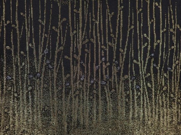 Photo4: 6119T04z620 Vintage Japanese Kimono Silk HAORI Branch Black (4)