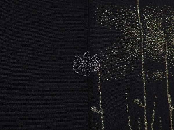 Photo5: 6119T04z620 Vintage Japanese Kimono Silk HAORI Branch Black (5)