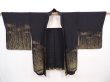 Photo6: 6119T04z620 Vintage Japanese Kimono Silk HAORI Branch Black (6)