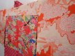 Photo7: 6119T08z310 Vintage Japanese Kimono Silk HAORI  Red-Pink (7)