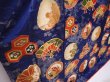Photo3: 6119T09z1180 Vintage Japanese Kimono Silk FURISODE Folding fan Navy (3)