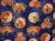 Photo8: 6119T09z1180 Vintage Japanese Kimono Silk FURISODE Folding fan Navy (8)
