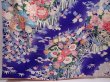Photo6: 6119T10z1020 Vintage Japanese Kimono Silk FURISODE Flowers Dark lavender (6)