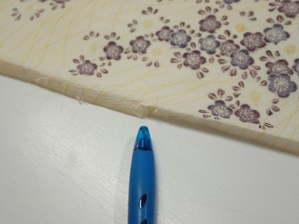 Photo6: 2H01z70  Japanese Kimono Silk  FABRIC Sakura Off-white 41.7x14.6 (6)